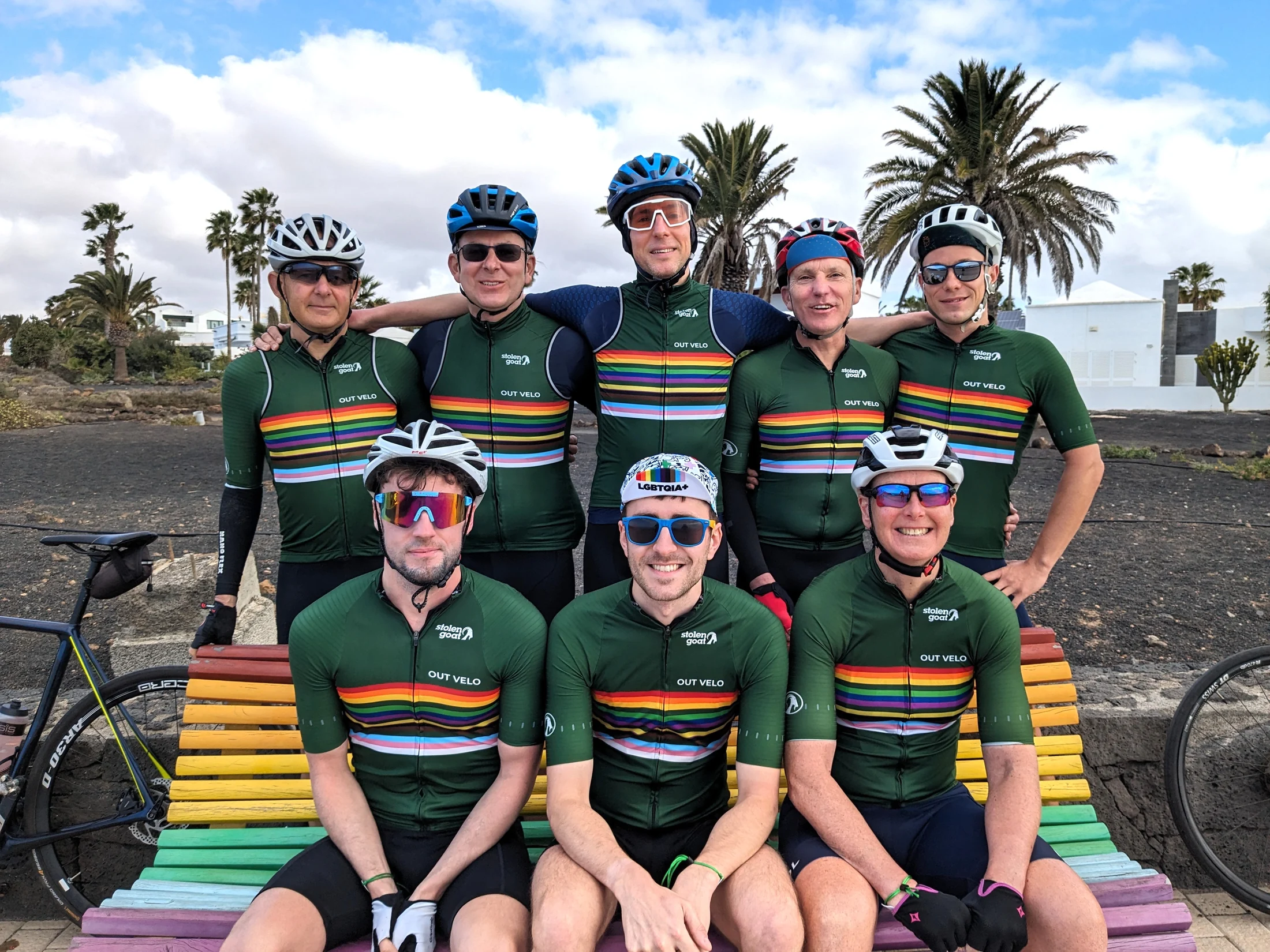 Out Velo riders together on Lanzarote