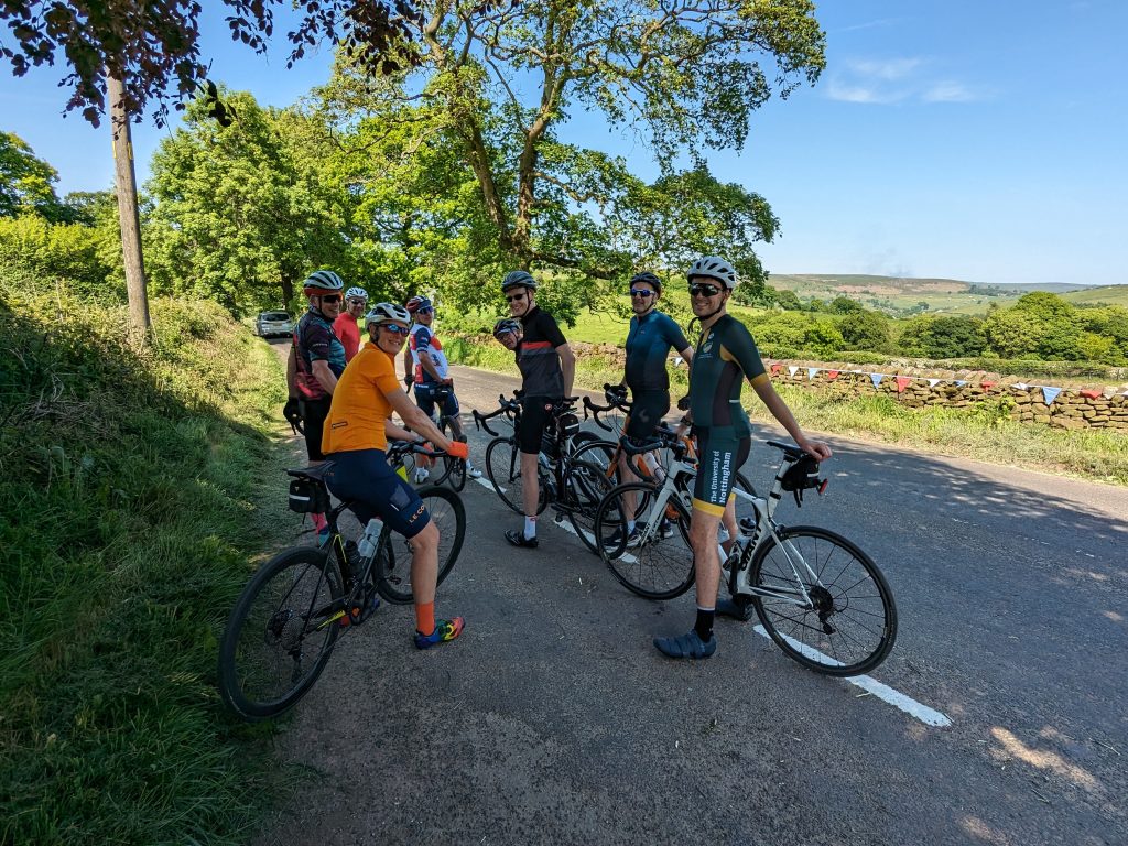A group ride from Manchester towards the hills