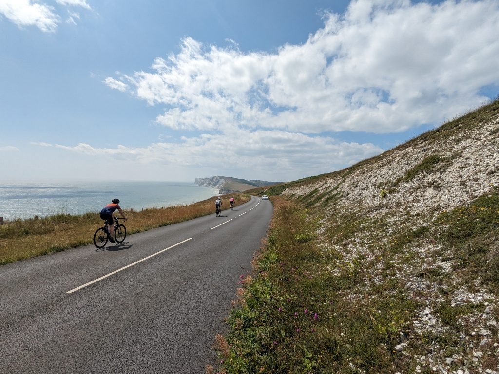 Cyclists exploring the south coast
